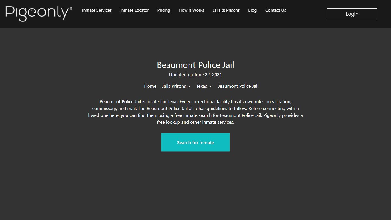 Beaumont Police Jail Inmate Search | Texas